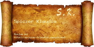 Spiczer Klaudia névjegykártya